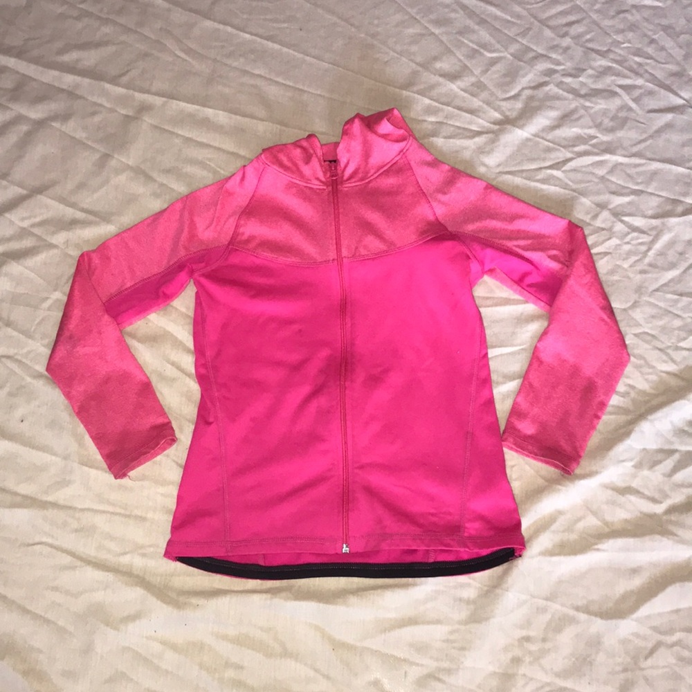 Girls large pink zip up hoodie.